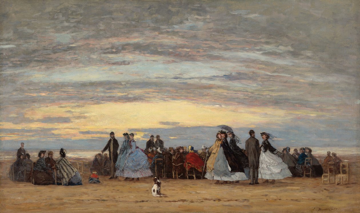 الشاطئ في Villerville ، 1864. بواسطة يوجين لويس بودين