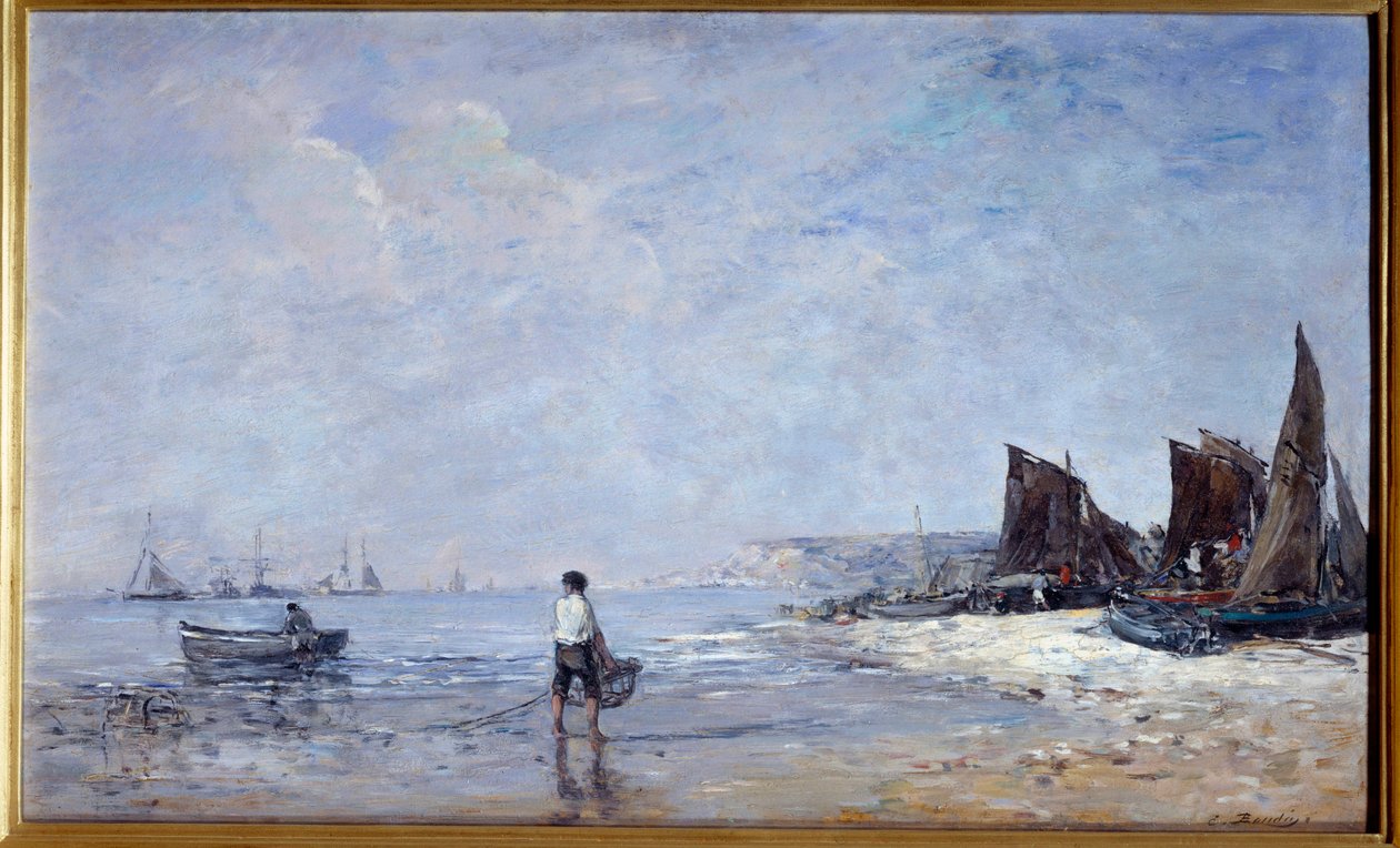 لوحة الصياد بواسطة يوجين لويس بودين (1824-1898) شمس القرن التاسع عشر. 0،35x0،57 م روان ، متحف الفنون الجميلة بواسطة يوجين لويس بودين