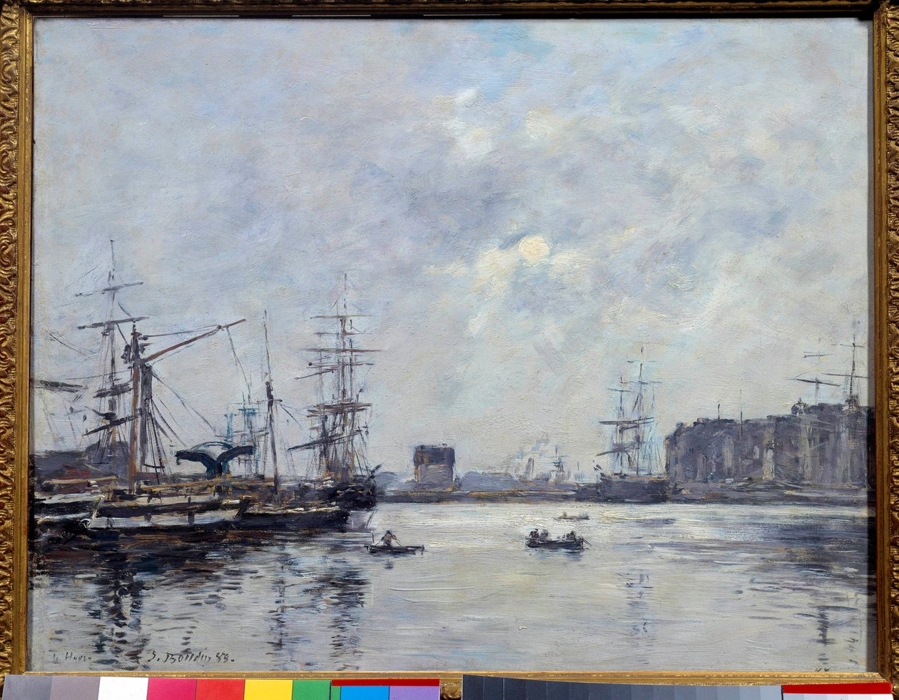 ميناء حوض لوهافر للشريط. لوحة ليوجين لويس بودين (1824-1898) بواسطة يوجين لويس بودين