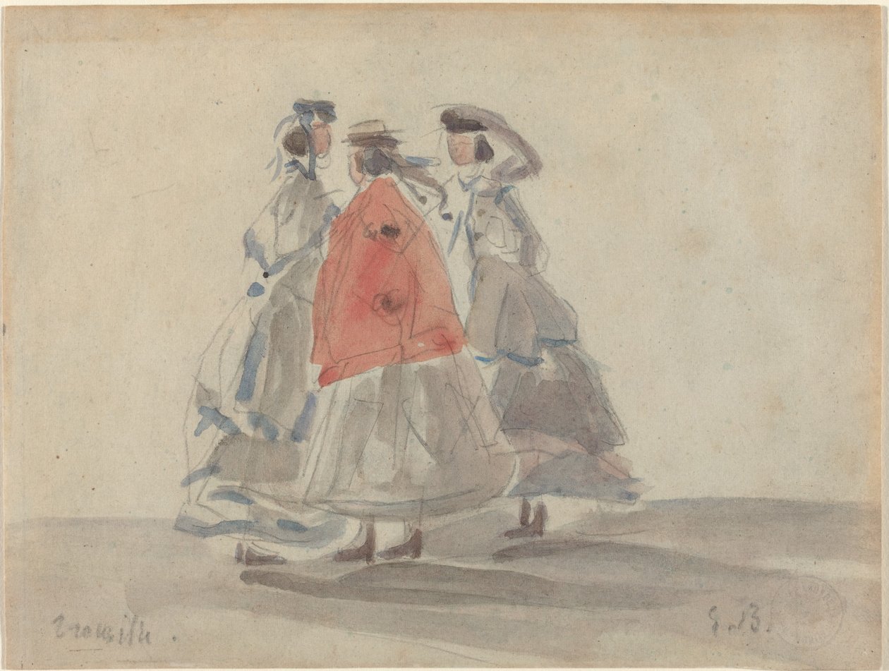 ثلاث نساء في تروفيل ، ج. 1865. بواسطة يوجين لويس بودين