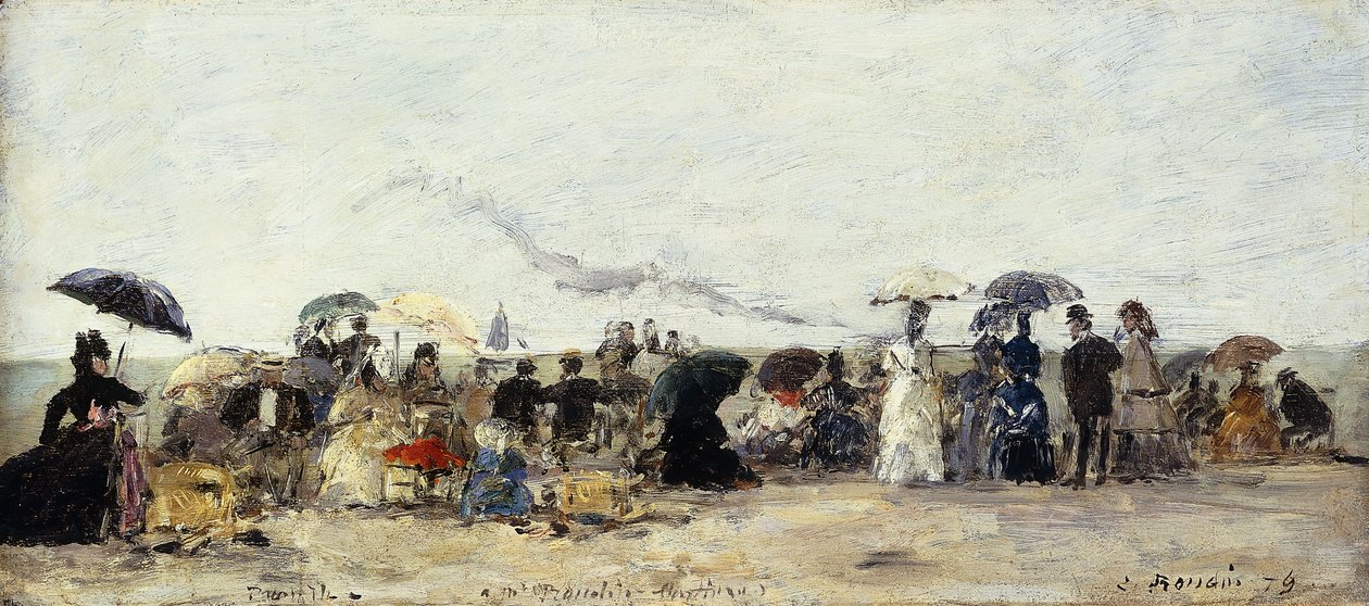 تروفيل ، مشهد الشاطئ ؛ مشهد شاطئ تروفيل ، 1879 بواسطة يوجين لويس بودين