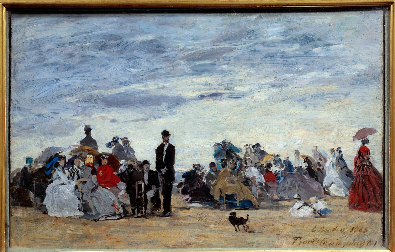 شاطئ تروفيل. لوحة ليوجين لويس بودين (1824-1898) بواسطة يوجين لويس بودين