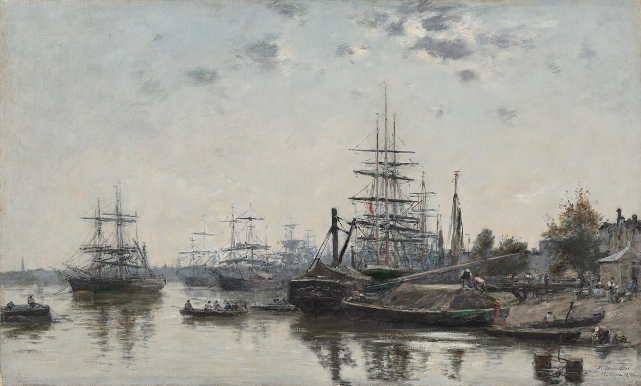 منظر لبوردو ، من Quai des Chartrons ، 1874. بواسطة يوجين لويس بودين
