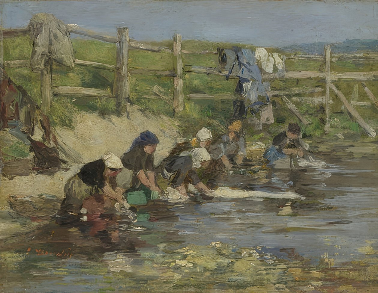 مغاسل على النهر. حوالي 1885-1890 بواسطة يوجين لويس بودين