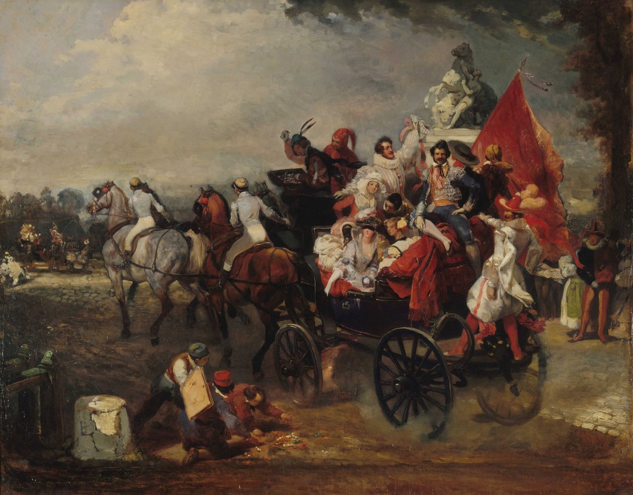 مشهد الكرنفال ، ساحة الكونكورد ، 1834. بواسطة يوجين لويس لامي