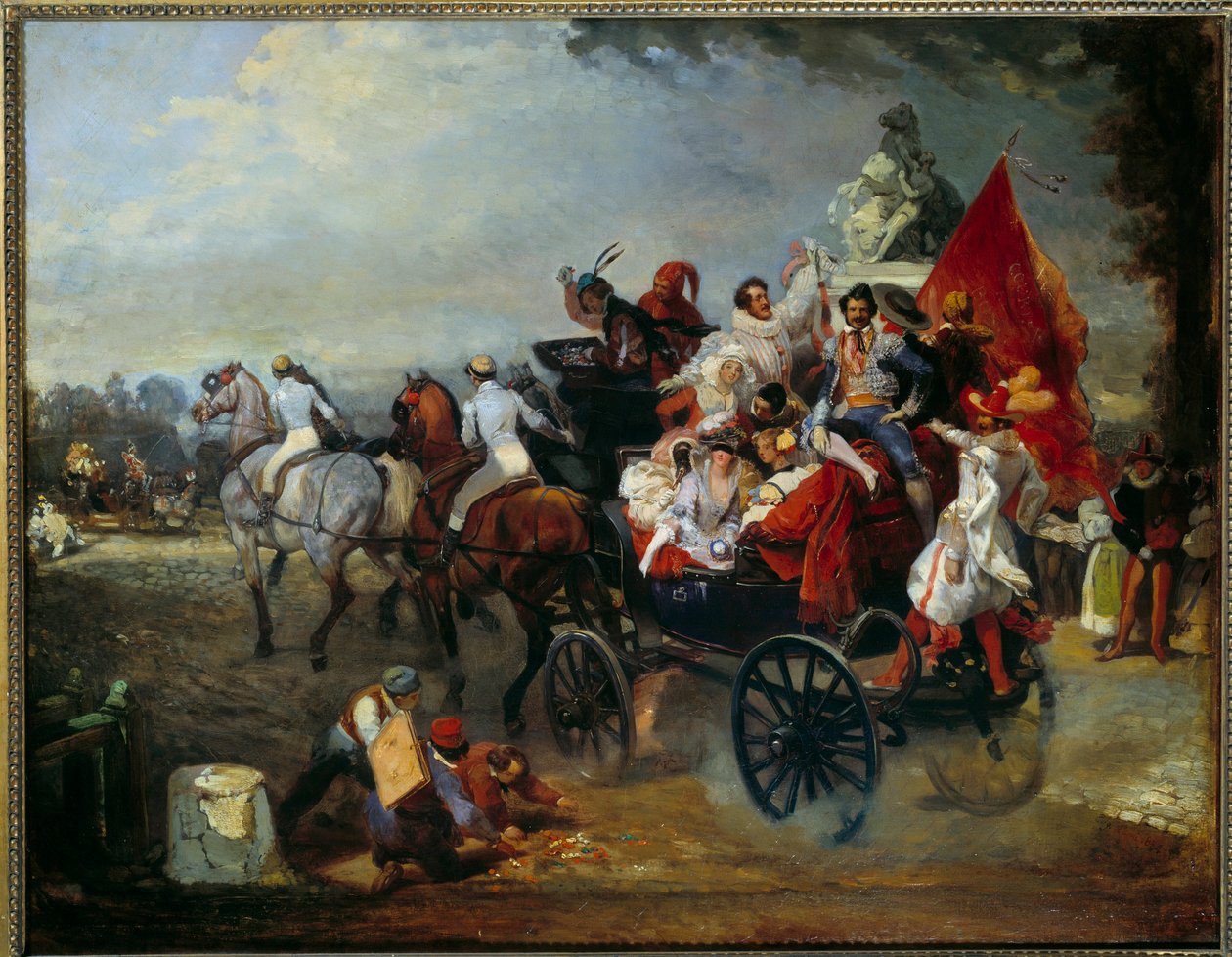 مشهد الكرنفال في باريس ، ساحة الكونكورد عام 1834. لوحة رسمها يوجين لويس لامي (1800-1890) بواسطة يوجين لويس لامي