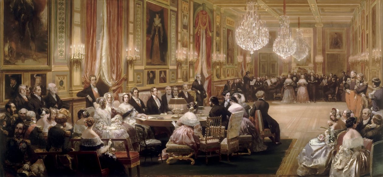 الحفل الموسيقي في Galerie des Guise في Chateau dEu ، 4 سبتمبر 1843 بواسطة يوجين لويس لامي