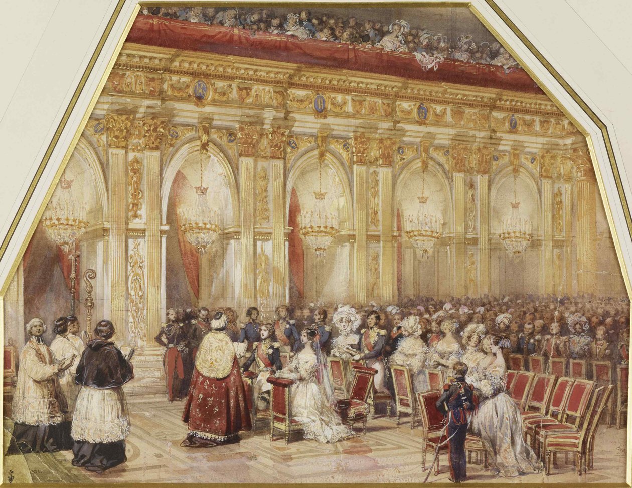 زواج الأمير فرديناند فيليب دورليانز ودوقة هيلين مكلنبورغ شفيرين ، 1837. بواسطة يوجين لويس لامي
