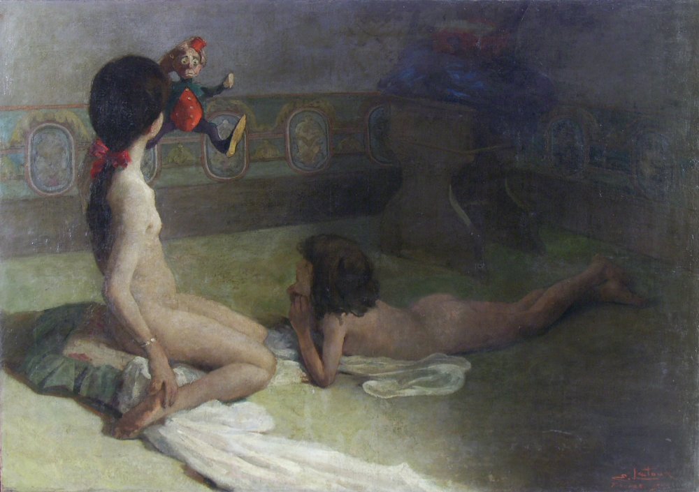 Meninas e PolichineloGirls with Pulcinella بواسطة أوجينيو لاتور