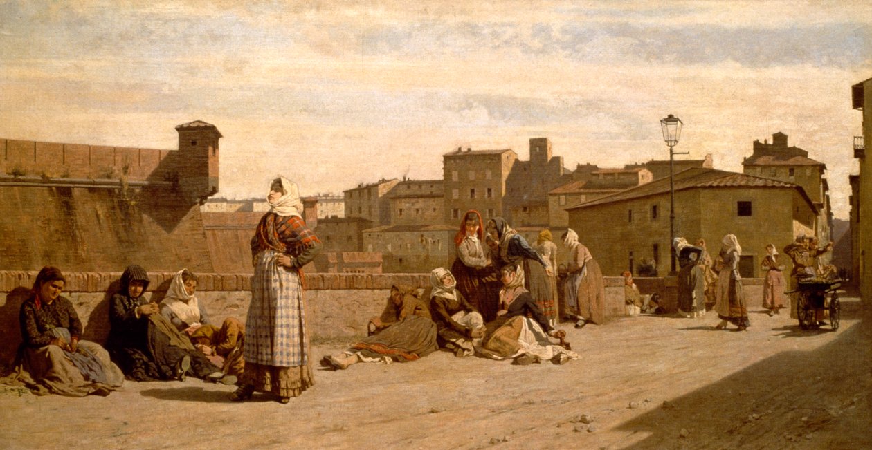 Le cenciaiole (المرأة الخرقة والعظم) من ليغورن بواسطة Eugenio Cecconi