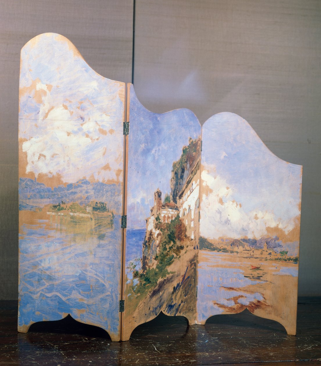 Three views of Lake Maggiore: Isola Bella, Santa Caterina del Sasso, Isola dei Pescatori بواسطة أوجينيو جينيوس