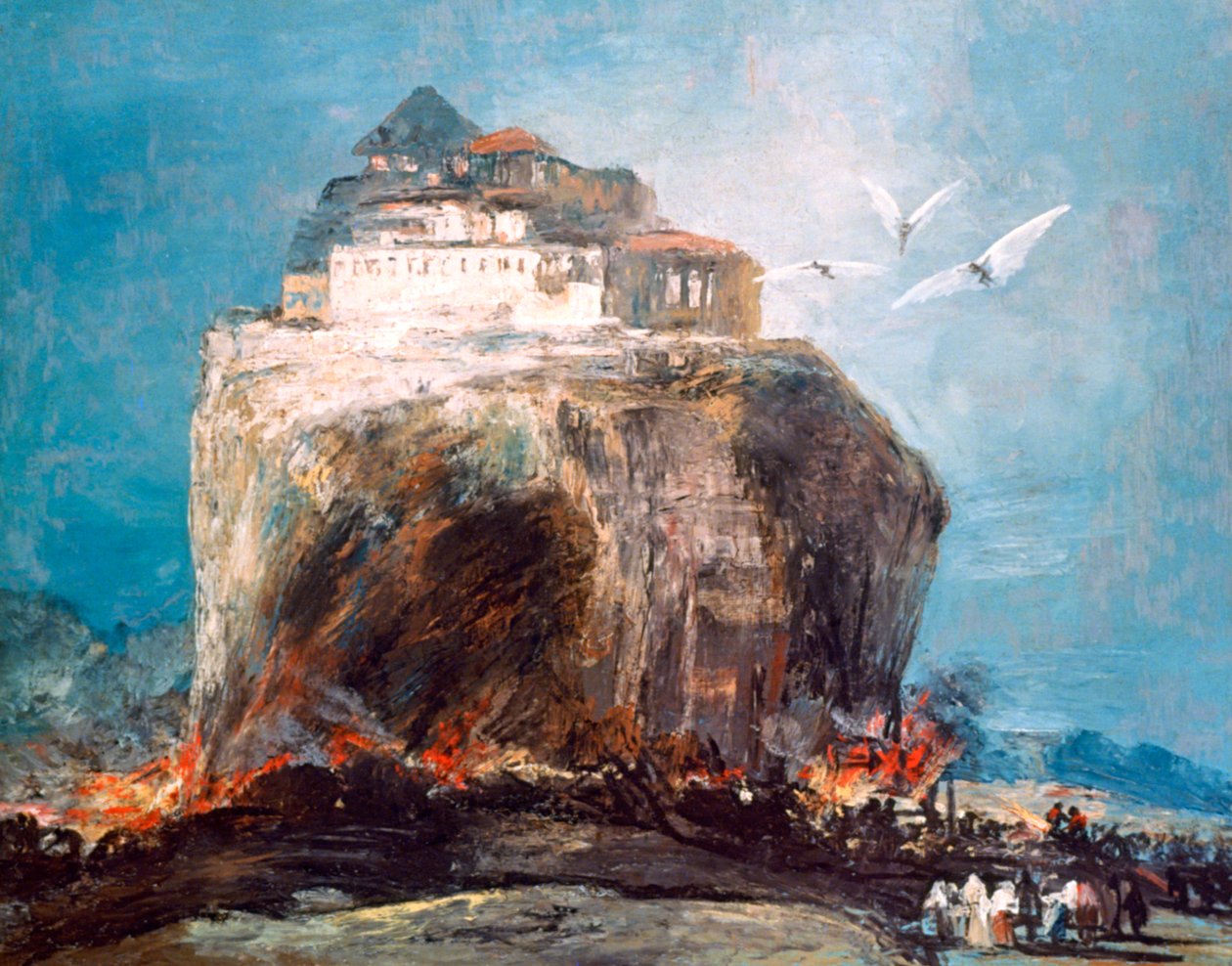 المدينة على الصخرة ، c1878-1918 بواسطة أوجينيو لوكاس فيلاميل