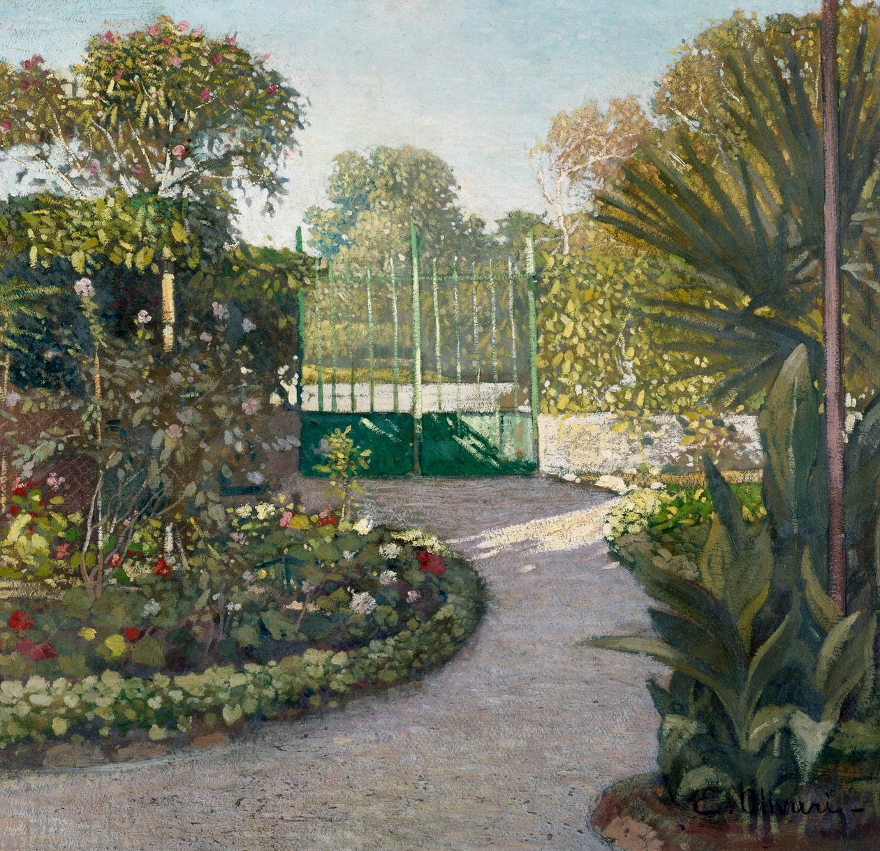 حديقة ، رسم لأوجينيو أوليفاري (1882-1917) ، زيت على ورق مقوى ، 69 × 72 سم بواسطة أوجينيو أوليفاري
