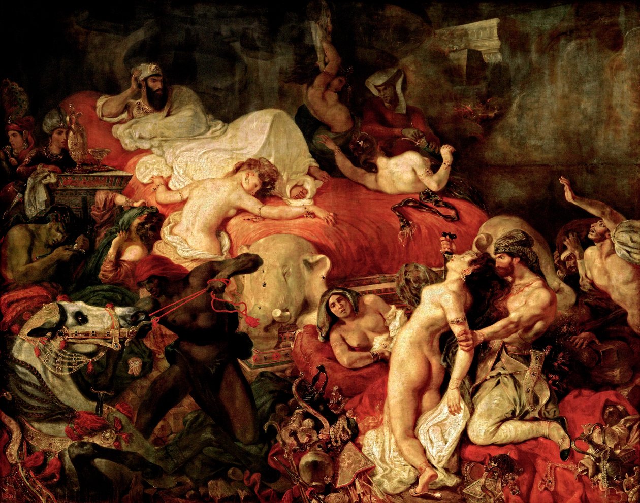 وفاة Sardanapalus.Español بواسطة فرديناند فيكتور يوجين ديلاكروا
