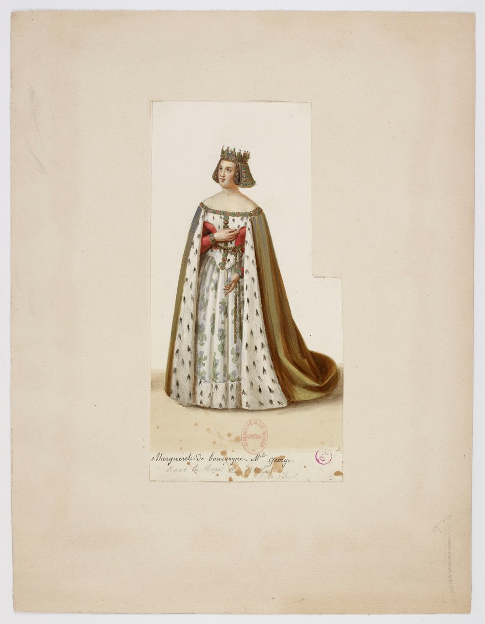 زي ملكة جمال جورج مثل Marguerite de Bourgogne (La Tour de Nesle ، 1832) 2 بواسطة أوجين دو فاجيه