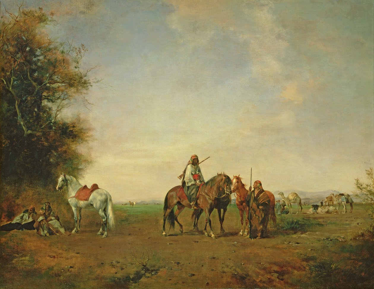 استراحة الفرسان العرب على السهل ، 1870 بواسطة يوجين فرومنتين