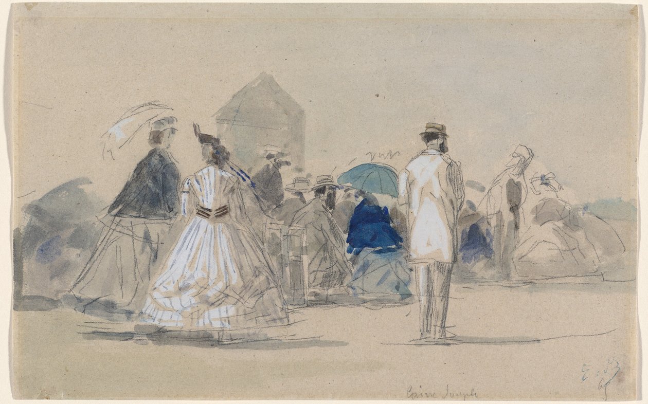 Crinolines على الشاطئ بواسطة يوجين بودين