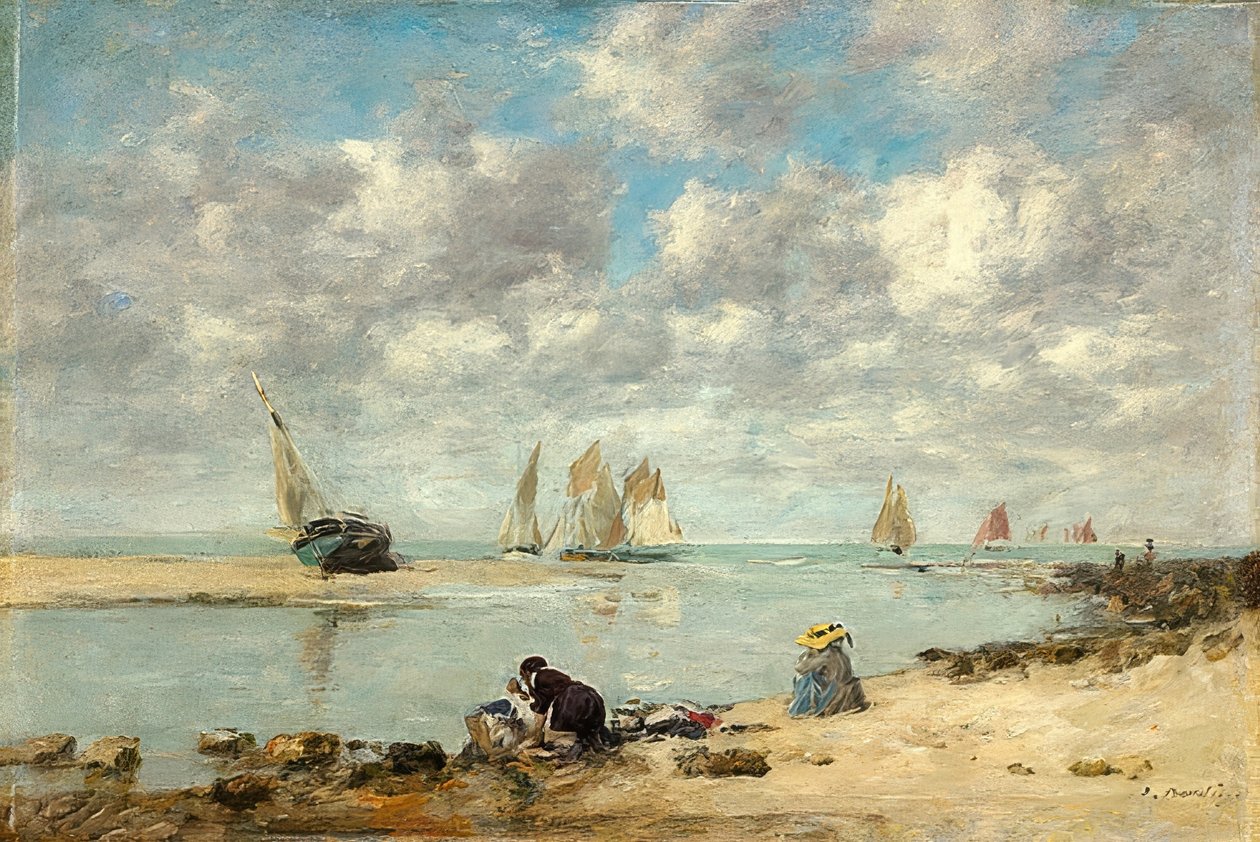 غسالة بالقرب من تروفيل. تقريبا. 1872-1876 بواسطة يوجين لويس بودين