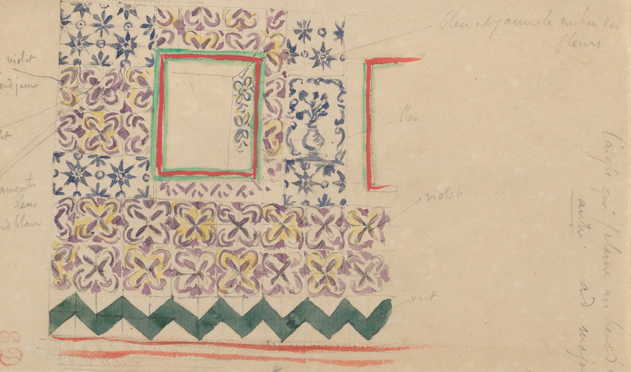جدار مزين بالبلاط الإسباني ، 1832. بواسطة يوجين ديلاكروا