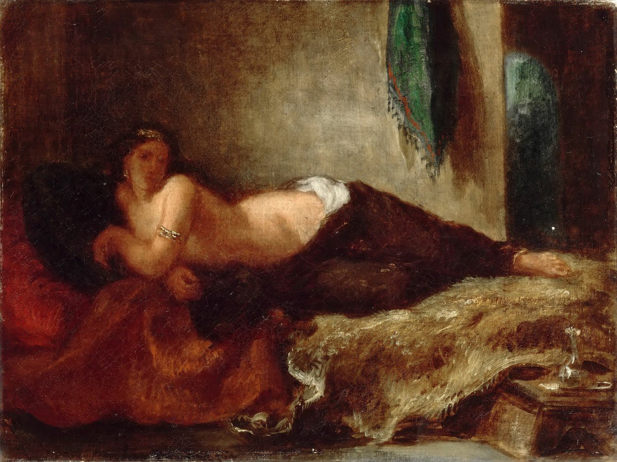 و odalisque ، كاليفورنيا. 1849 بواسطة يوجين ديلاكروا