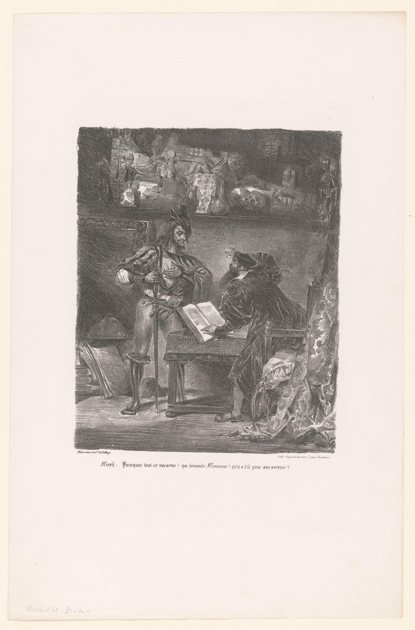 Mephisto verschijnt aan Faust ميف: لماذا كل هذا العناء؟ (...) (العنوان على الكائن) فاوست (عنوان المسلسل) فاوست ، مأساة بقلم إم دي جوته (عنوان المسلسل) بواسطة يوجين ديلاكروا