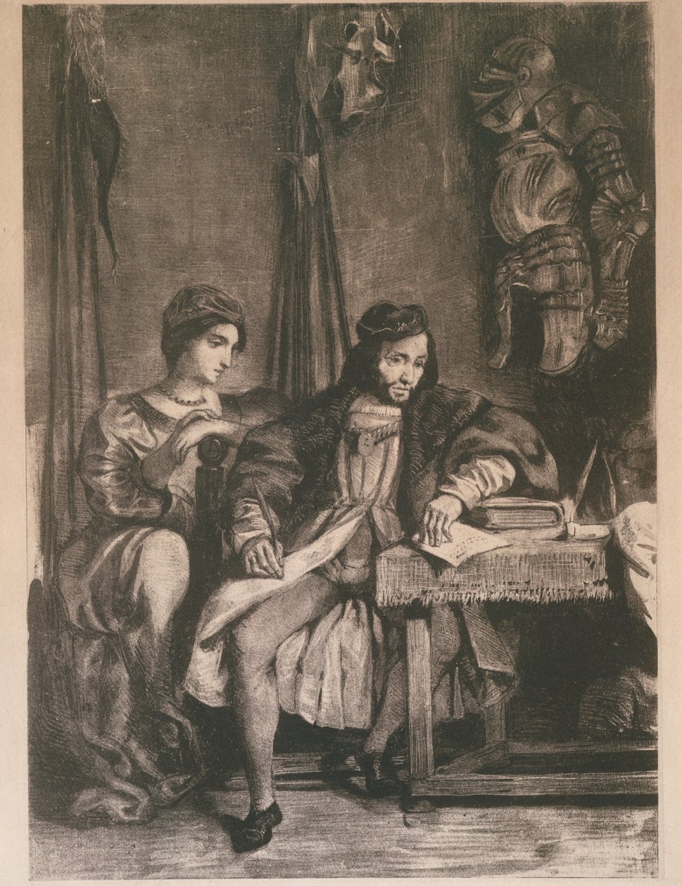 مشهد من غوته غوتز غوتز فون بيرليشينغين كتابة مذكراته ، 1836-1863. ، 1836-1863. بواسطة يوجين ديلاكروا