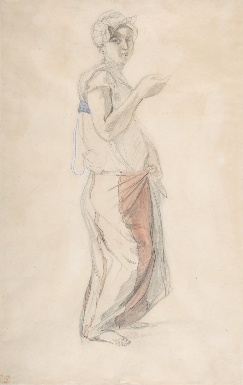 المرأة الدائمة بالزي المغربي ، كاليفورنيا. 1834. بواسطة يوجين ديلاكروا