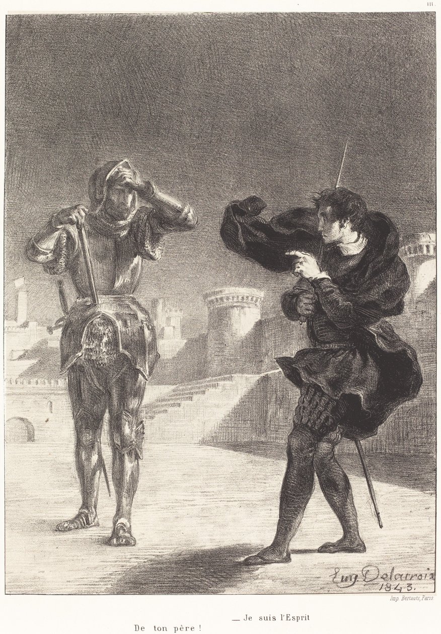 قانون الشبح على الشرفة الأول ، المشهد الخامس ، 1843. بواسطة يوجين ديلاكروا