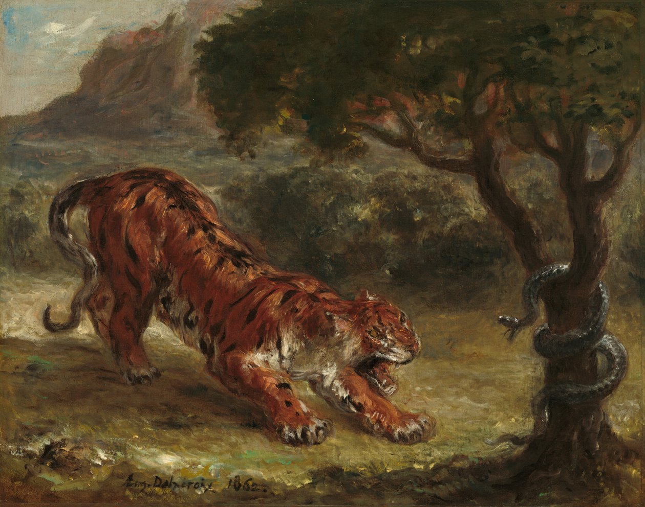 النمر والثعبان ، 1862. بواسطة يوجين ديلاكروا