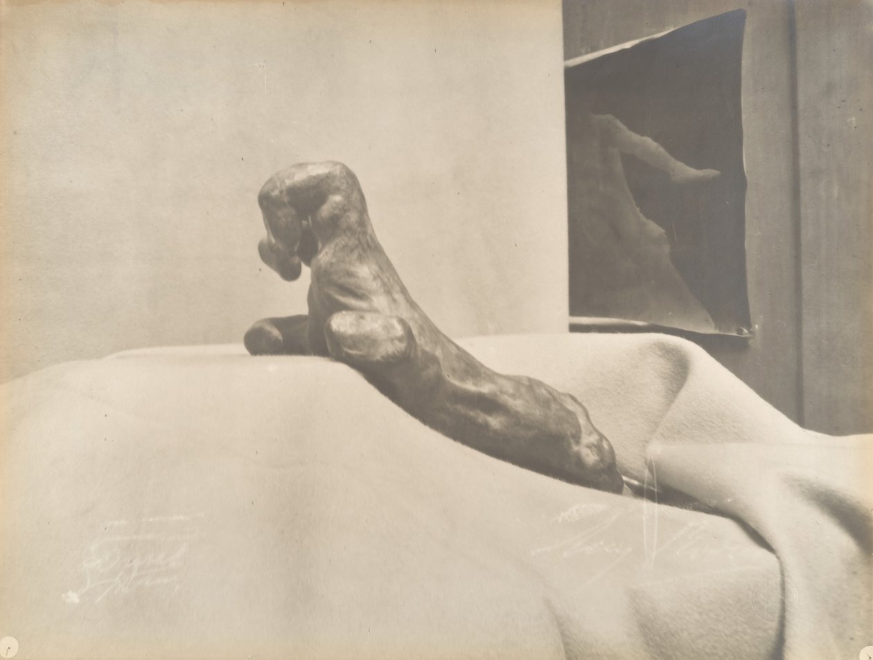 [Auguste Rodin's The Clenched Hand] ، قبل عام 1898. بواسطة يوجين درويت