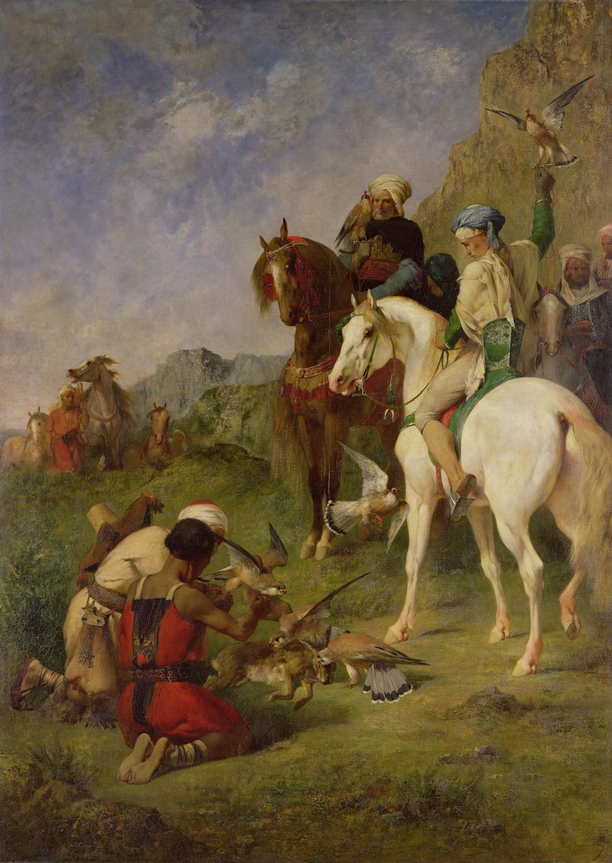 A Falcon Hunt in Algeria: The Quarry ، قبل عام 1863 بواسطة يوجين فرومنتين