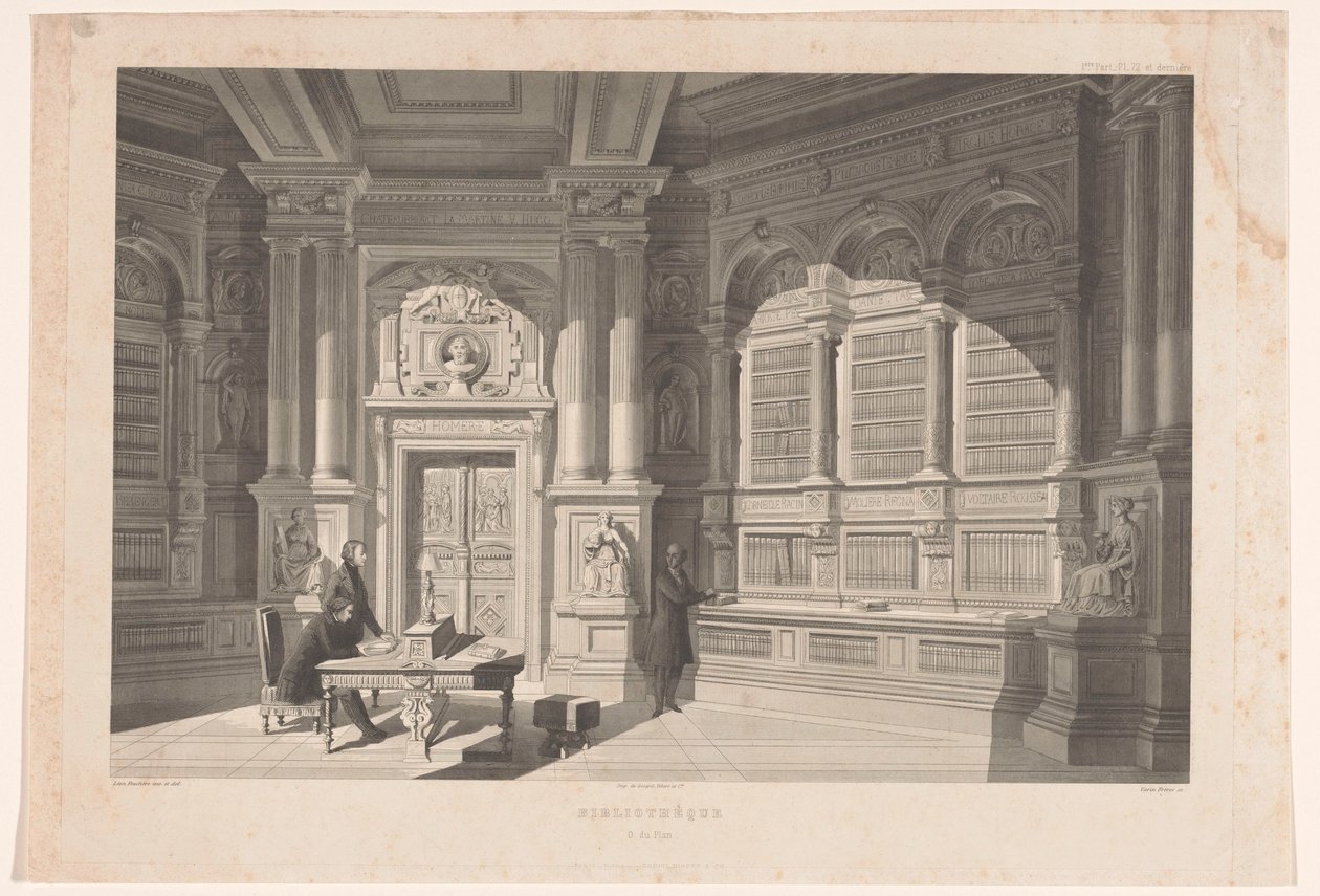 داخل مكتبة Bibliothèque O. du Plan (العنوان على الكائن) بواسطة يوجين نابليون فارين