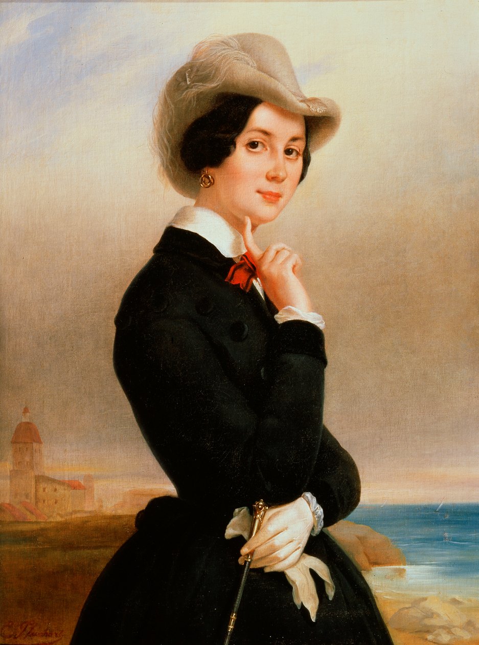 صورة لممثلة المسرح الإمبراطوري فيرا سامويلوفا ، 1840s. بواسطة يوجين بلوخارت