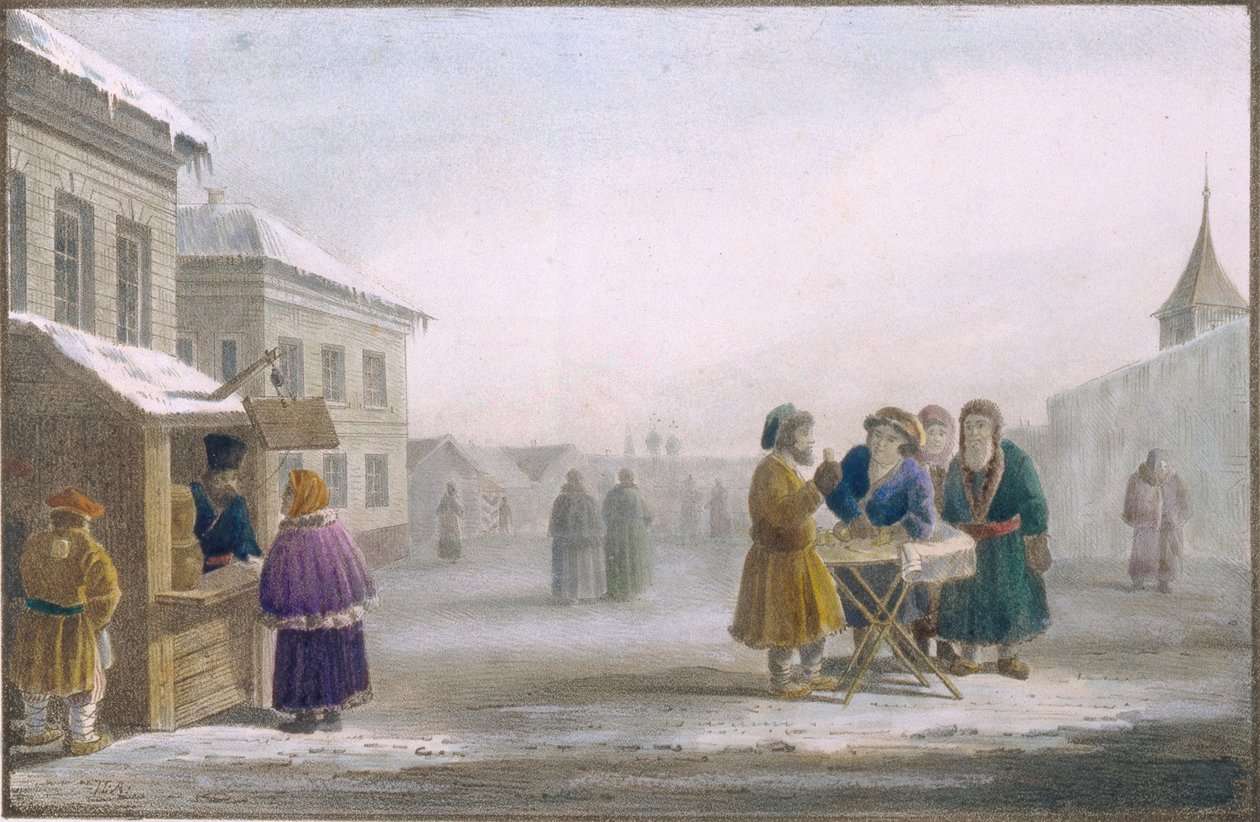 بائع تبغ الشوارع في متجر التبغ ، 1825 بواسطة يوجين بلوخارت