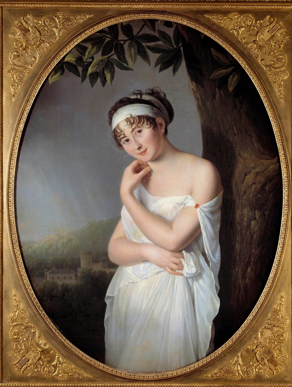 صورة مدام جولييت ريكامير (1777-1849) ، ني جين فرانسواز برنارد لوحة إيولالي مورين (1765-1837) 1799. قاتمة 1.15x0.87 م. بواسطة Eulalie Morin