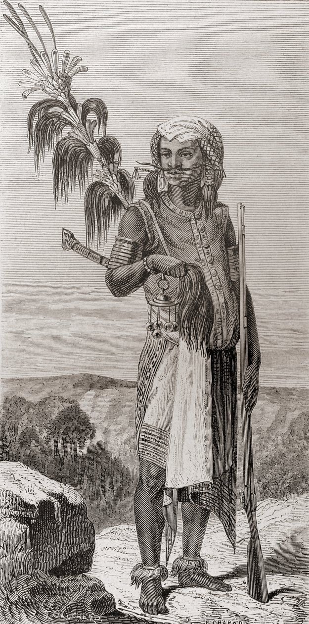 مواطن من تيمور ، جنوب شرق آسيا ، من "إل موندو إن لا مانو" ، نُشر عام 1878 بواسطة المدرسة الأوروبية