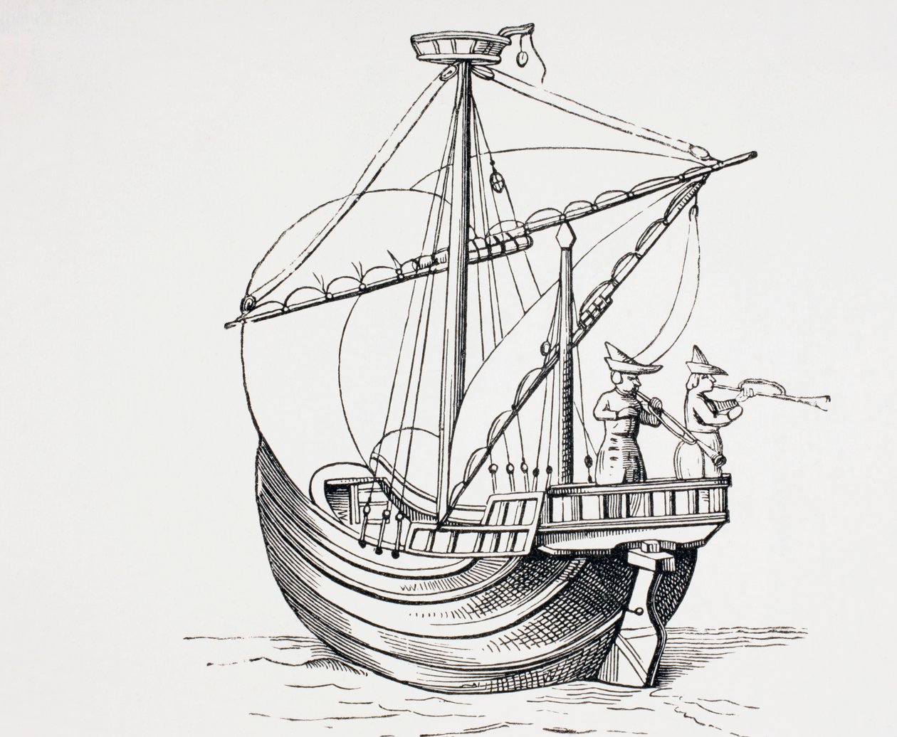 السفينة الشراعية القرن الخامس عشر ، c.1880 بواسطة المدرسة الأوروبية