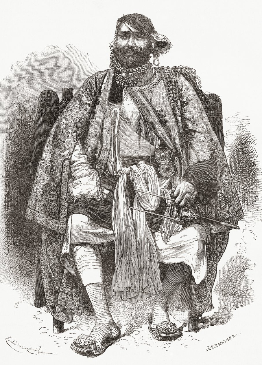 رنا بهاجوانت سينغ ، من "العالم في اليد" ، نُشر عام 1878 بواسطة المدرسة الأوروبية