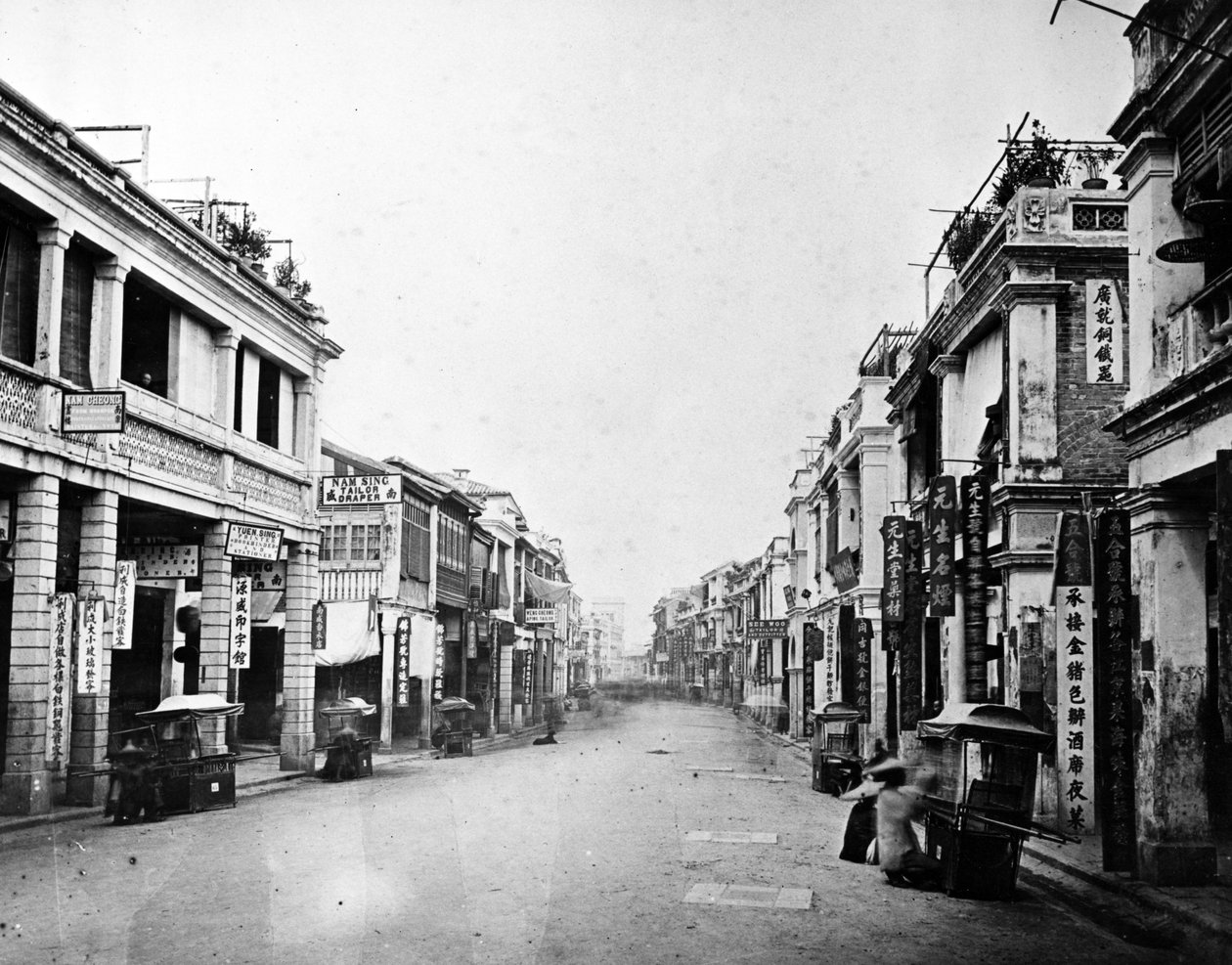 طريق كوينز ، هونغ كونغ ، c.1875 بواسطة المصور الأوروبي