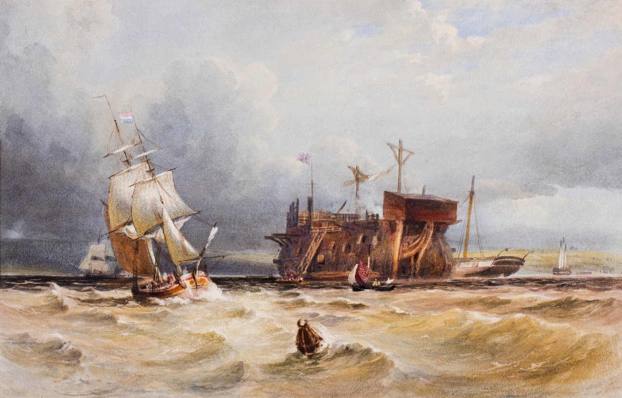 الهيكل ، 1850 (مرحاض وغواش على ورق) بواسطة المدرسة الأوروبية