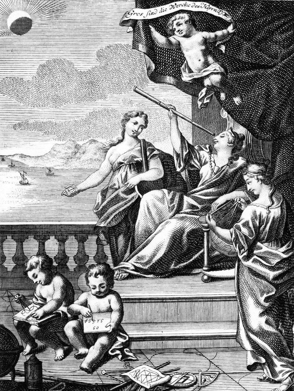 رسم توضيحي لعلم الفلك ، ج 1771 بواسطة المدرسة الأوروبية