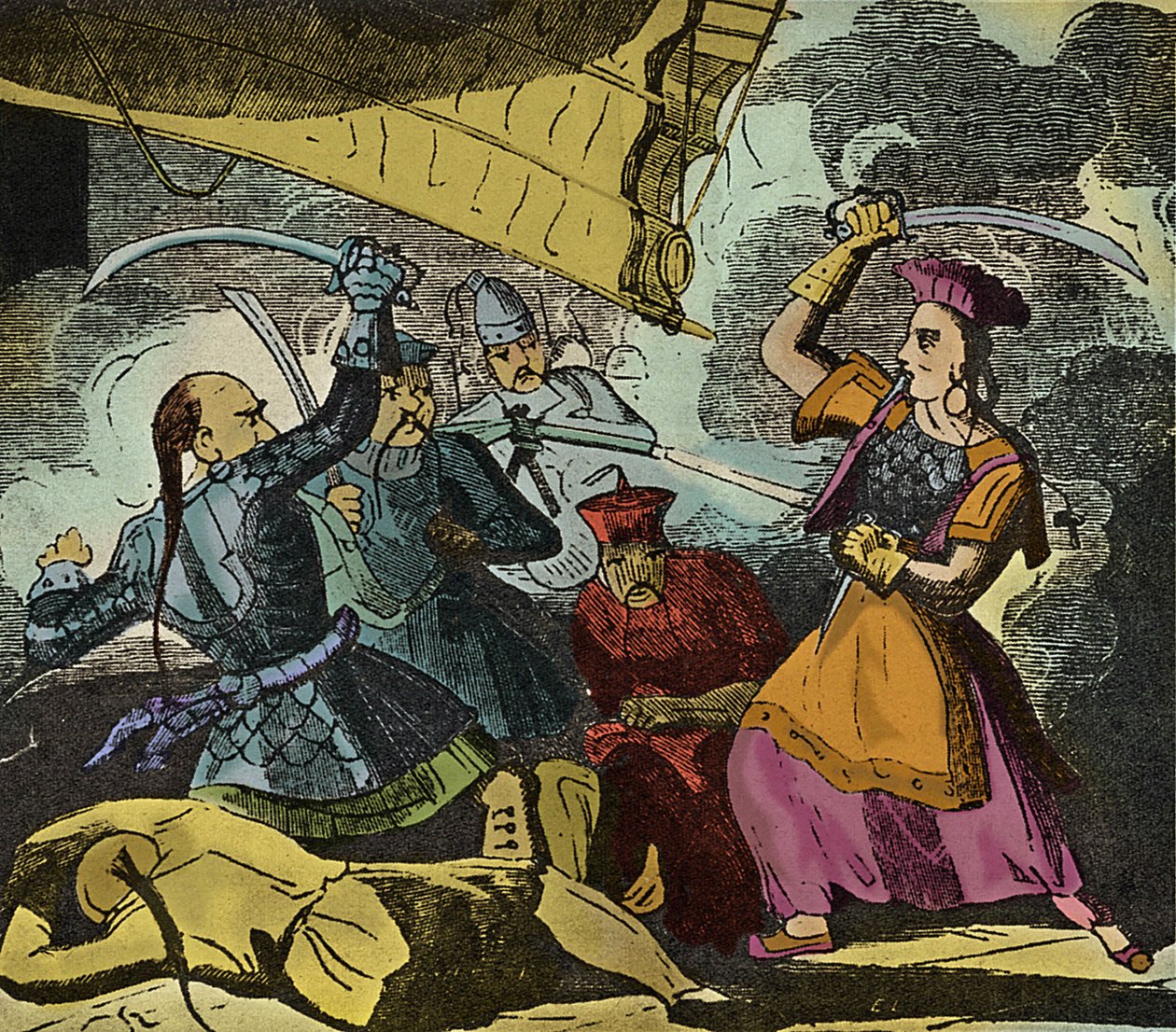 شينغ شي أو تشينغ شيه (توفي عام 1844). امرأة قرصنة صينية من القرن التاسع عشر. لقد قادت أسطولًا حقيقيًا هزمت به الأدميرال كو لانج. بواسطة المدرسة الأوروبية