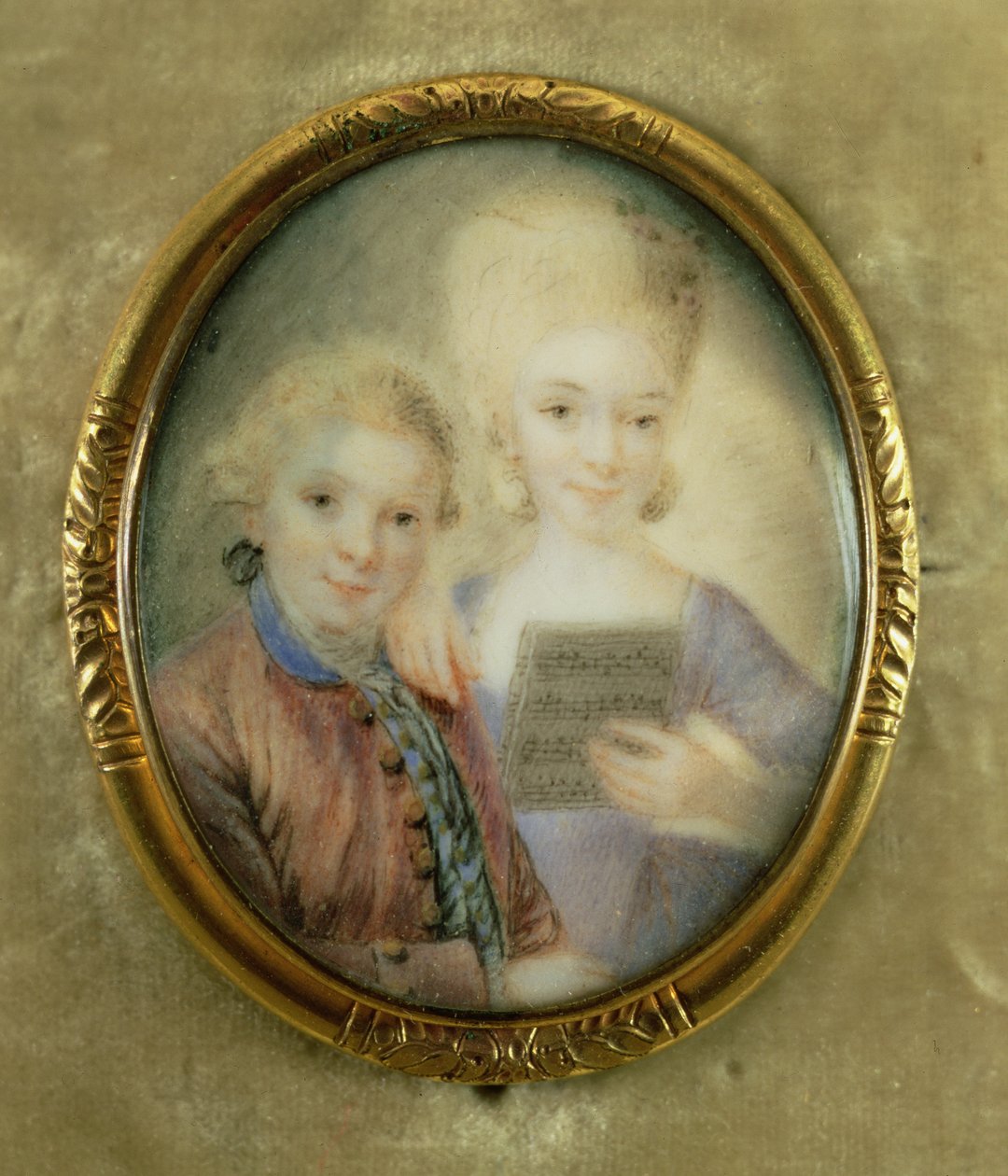فولفجانج أماديوس موتسارت (1756-1991) وأخته ماريا آنا ، المسماة "نانيرل" (1751-1829) بواسطة يوسابيوس يوهان ألفين
