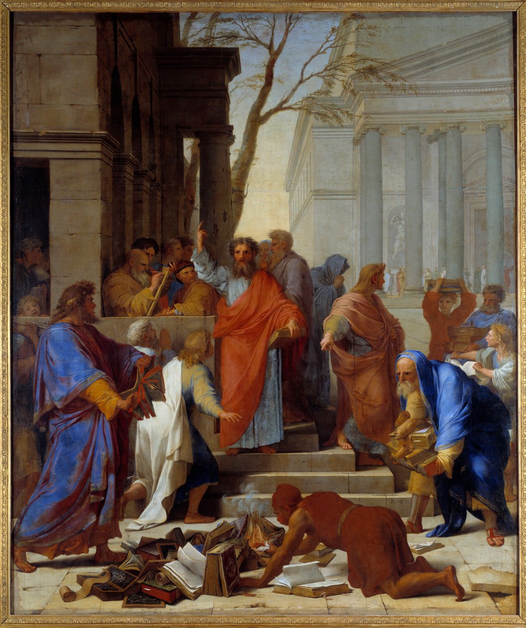 تنبؤ القديس بولس إلى لوحة أفسس ليوستاش لو سوير (1617-1655) 1649 صن. 3،94x3،28 م بواسطة يوستاش لو سوير