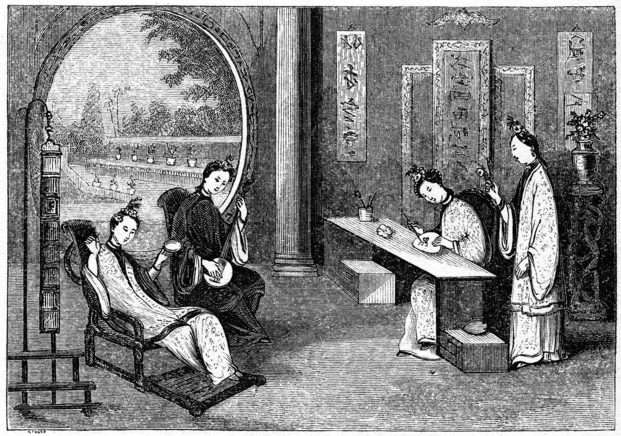المشهد المنزلي ، السيدات في وظائفهن المعتادة ، 1847 بواسطة إيفانز