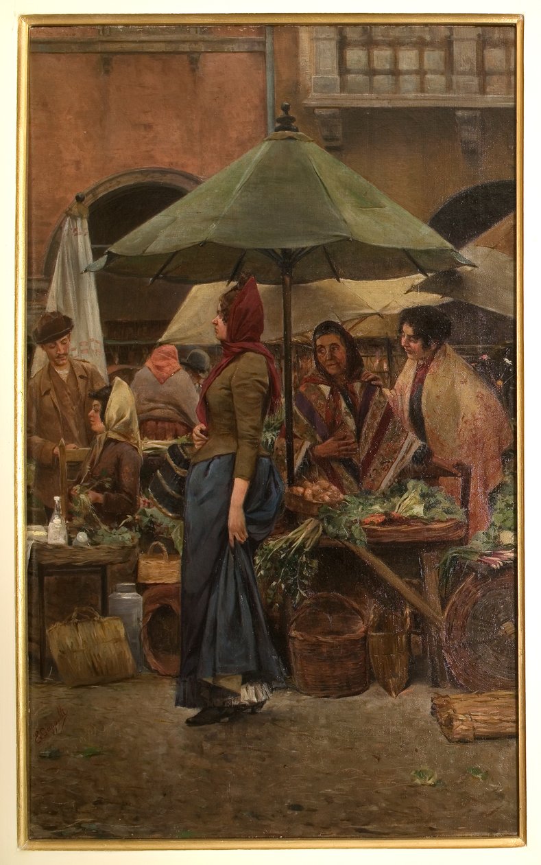 ساحة عشب 1892 (زيت على قماش) بواسطة إيفاريستو كابيلي