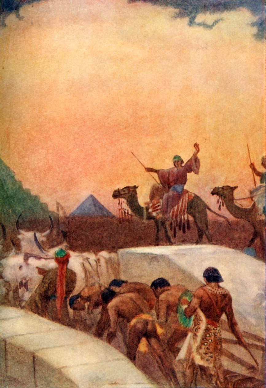 "سحب كتل من الحجر للأهرامات" ، 1915. بواسطة إيفلين بول
