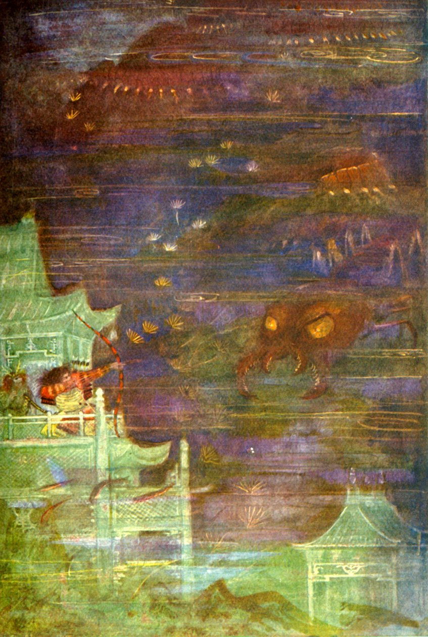 "Hidesato and the Centipede" ، ١٩١٢. بواسطة إيفلين بول