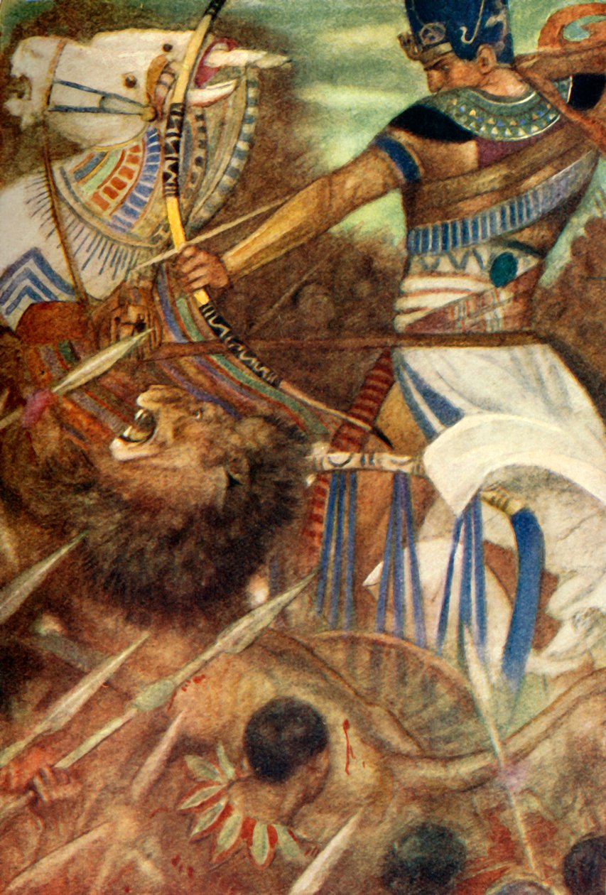 رمسيس الثاني برفقة أسد ، 1915. بواسطة إيفلين بول