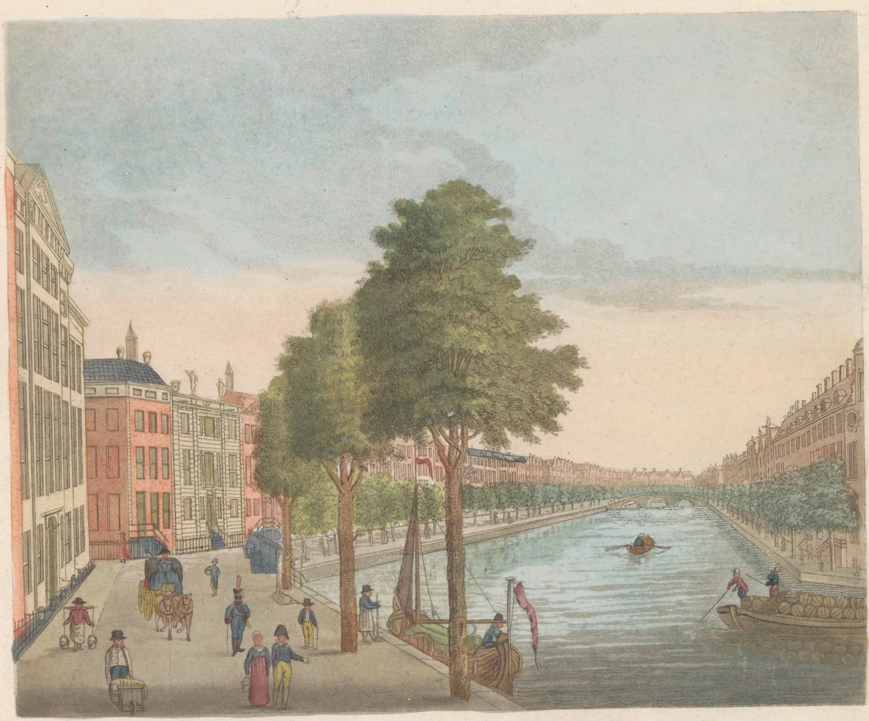منظر من Herengracht ، حوالي ١٨١٠-١٨١٣ Vue du Heere-Gracht، prize du Spiegel-Straat، jusqu